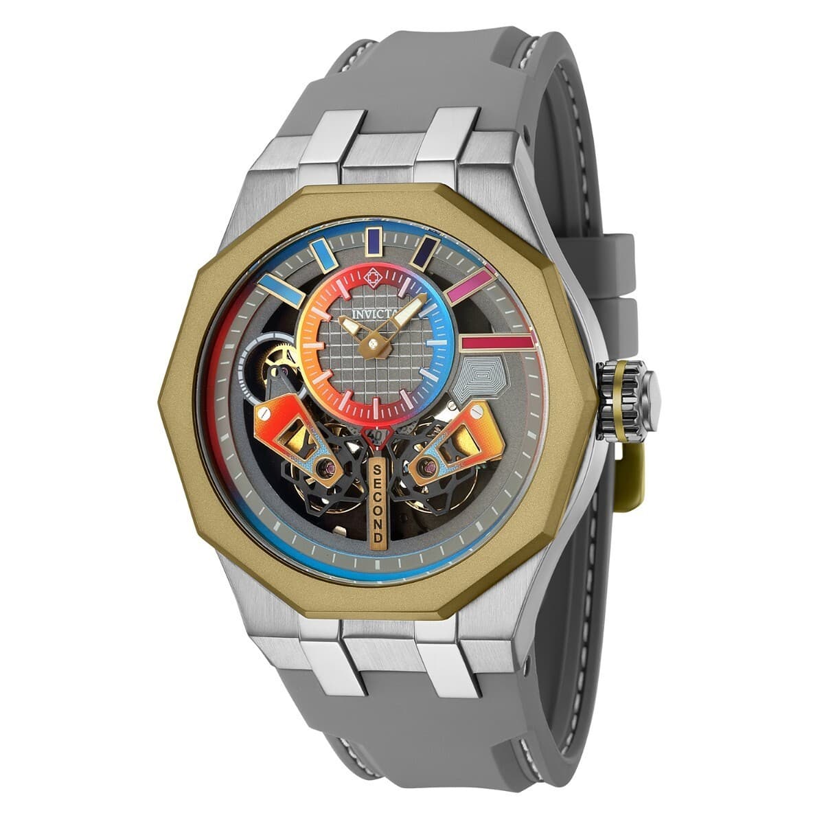 INVICTA Specialty Men 52mm Auto Skeleton Stainless Steel Gunmetal. New - Image 1