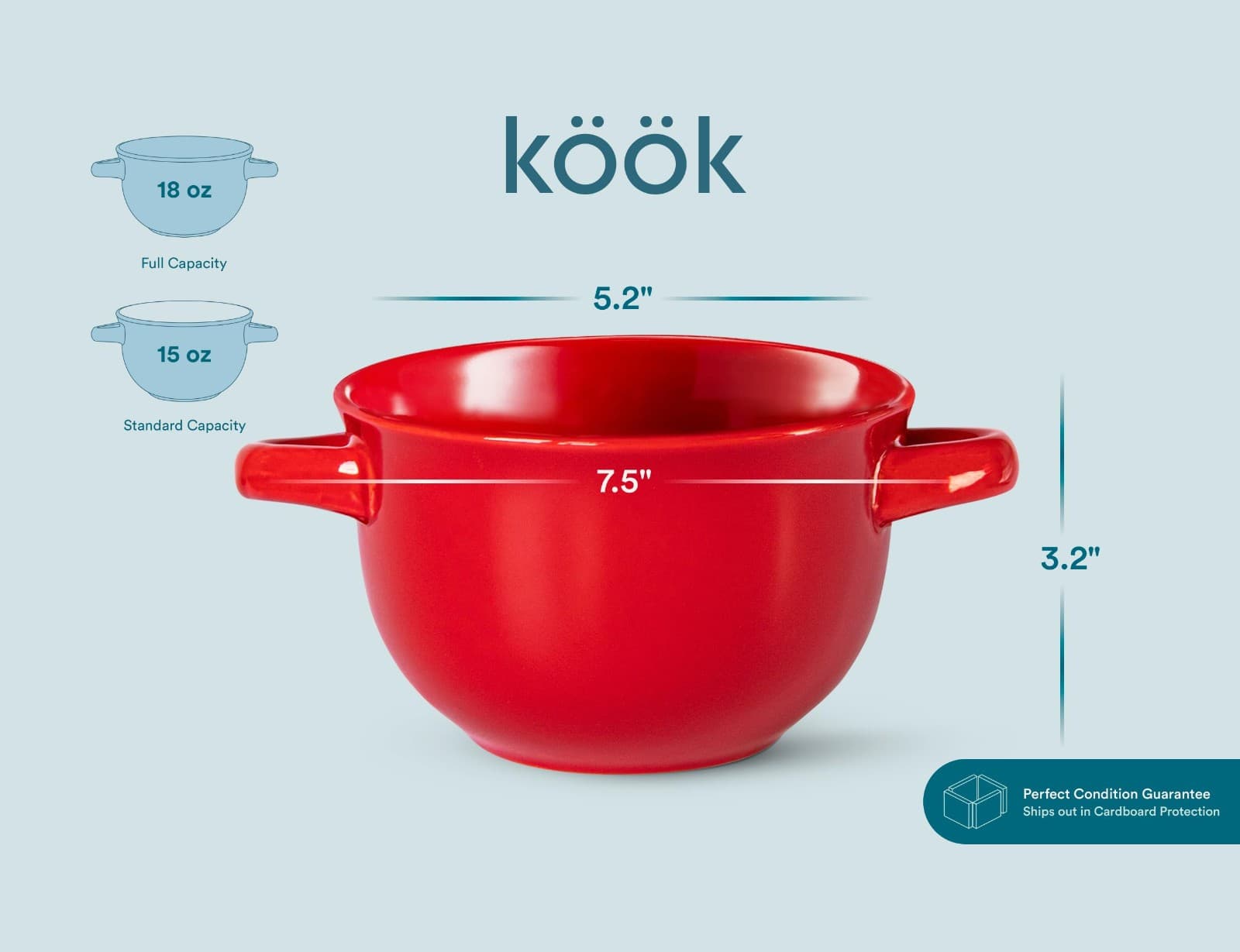 Soup Crocks with Handles, Ceramic Make, Great for Chili, Soup, SET OF 4 Cherry - Thumbnail 2
