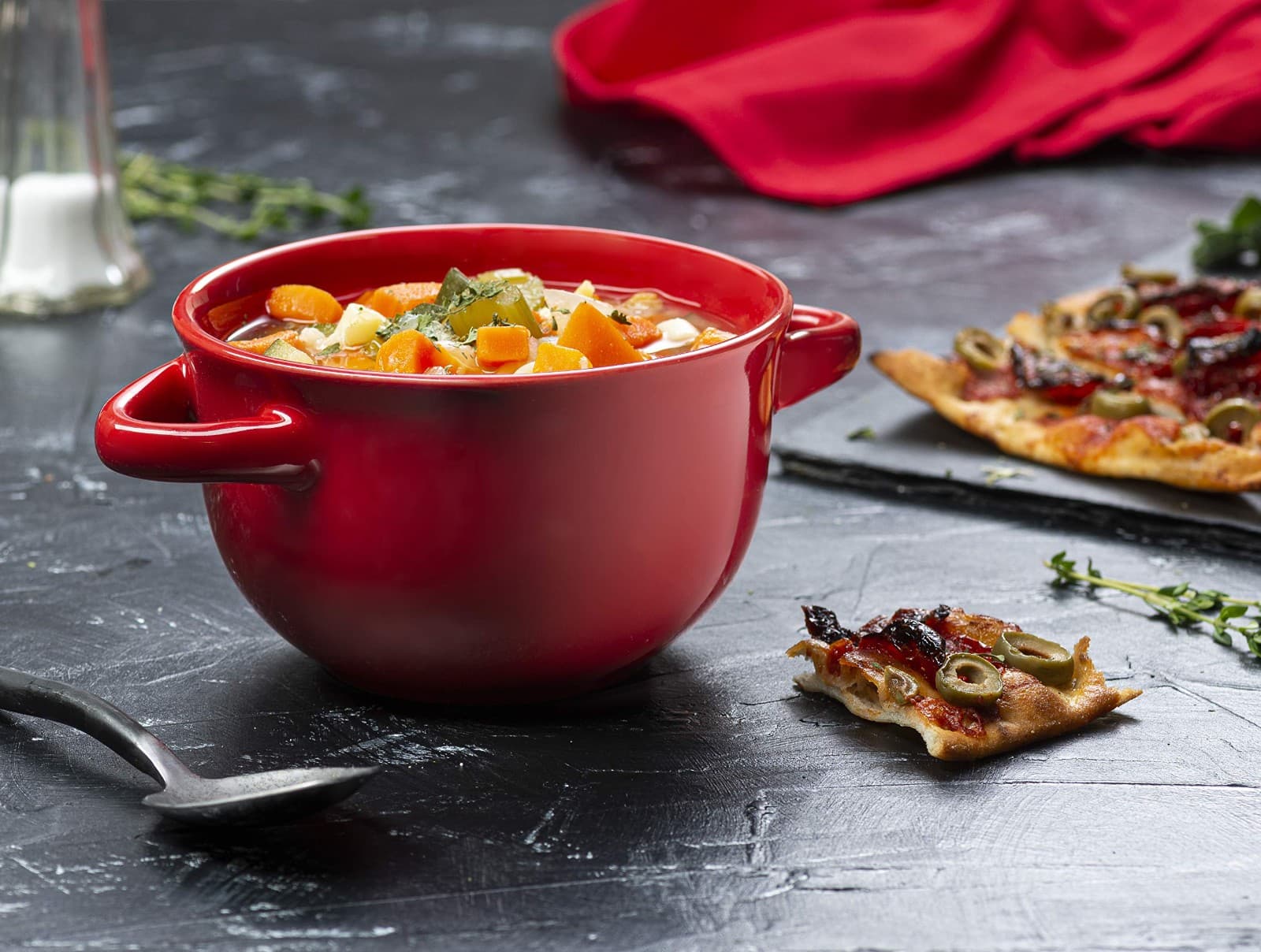 Soup Crocks with Handles, Ceramic Make, Great for Chili, Soup, SET OF 4 Cherry - Thumbnail 5