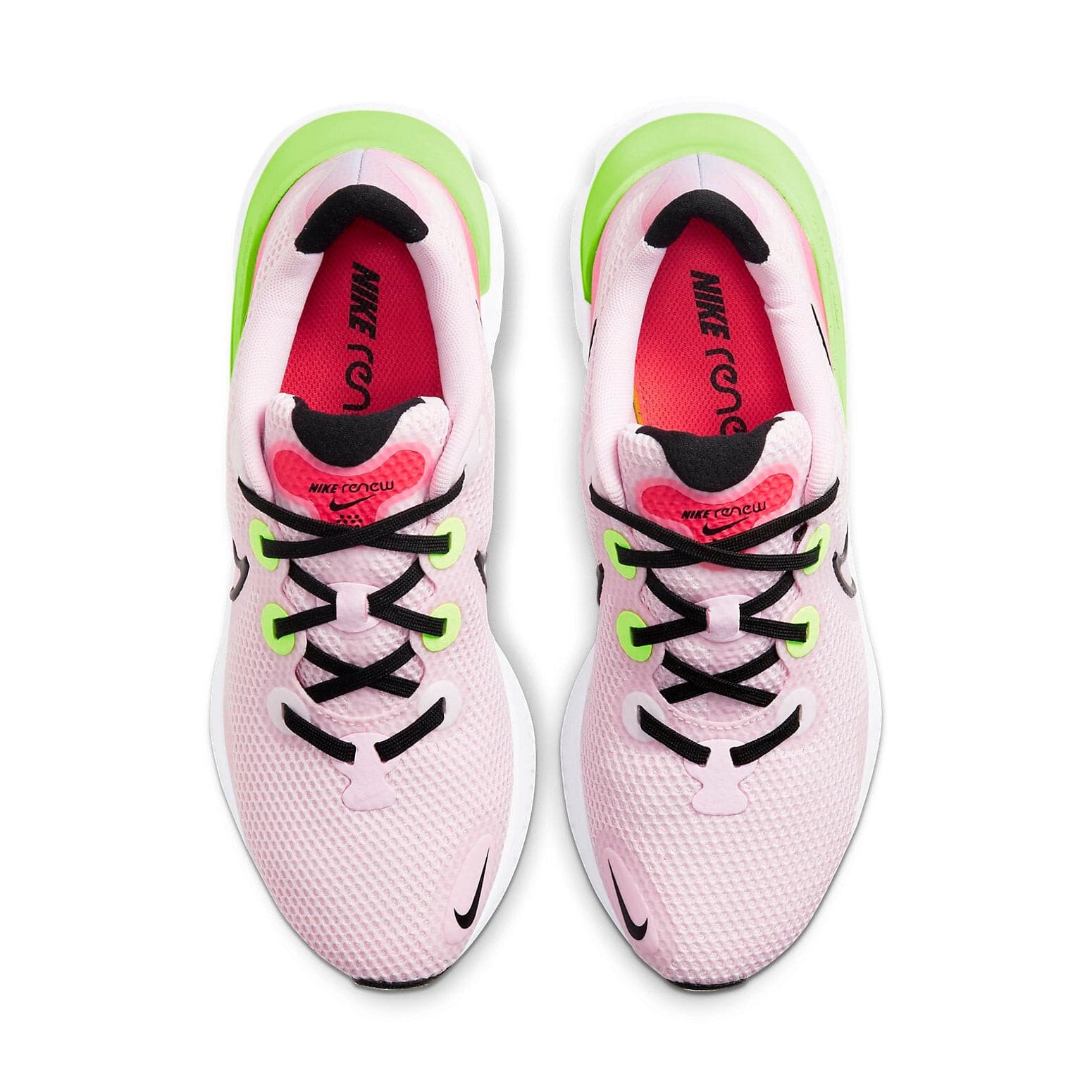 Nike Renew Run Women's Running Shoe Pink Foam/Black Psychic blue Size 6 B - Thumbnail 4