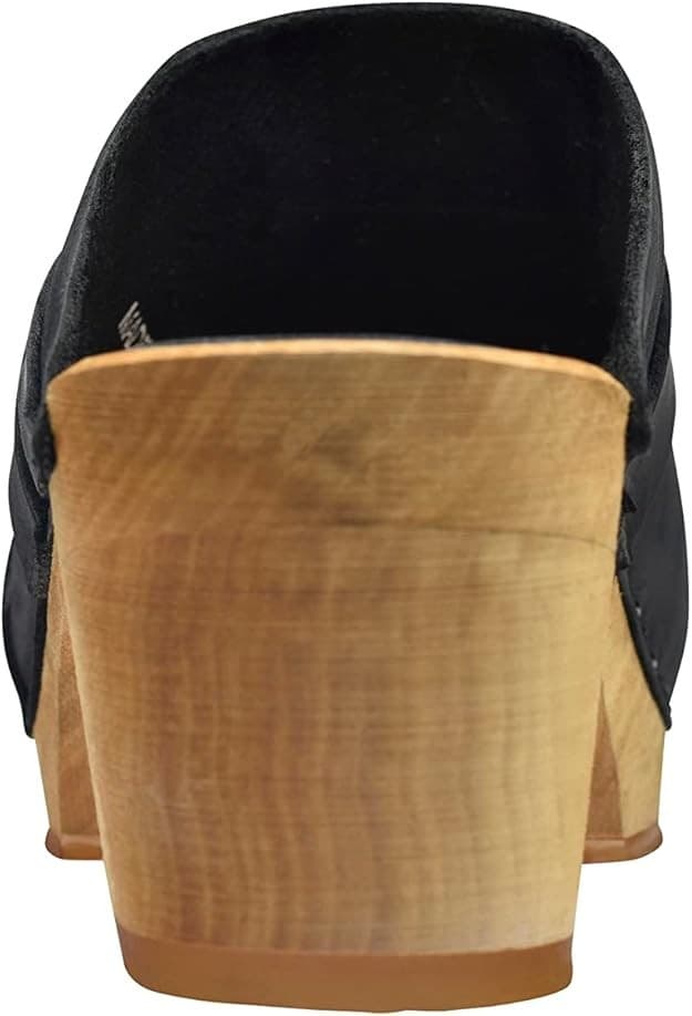Sanita Women's Clog Manuella Wooden Oiled Leather Black Shoes SZ 9.5-10 US 40 EU - Thumbnail 8