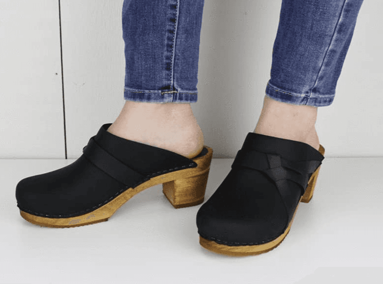 Sanita Women's Clog Manuella Wooden Oiled Leather Black Shoes SZ 9.5-10 US 40 EU - Thumbnail 10