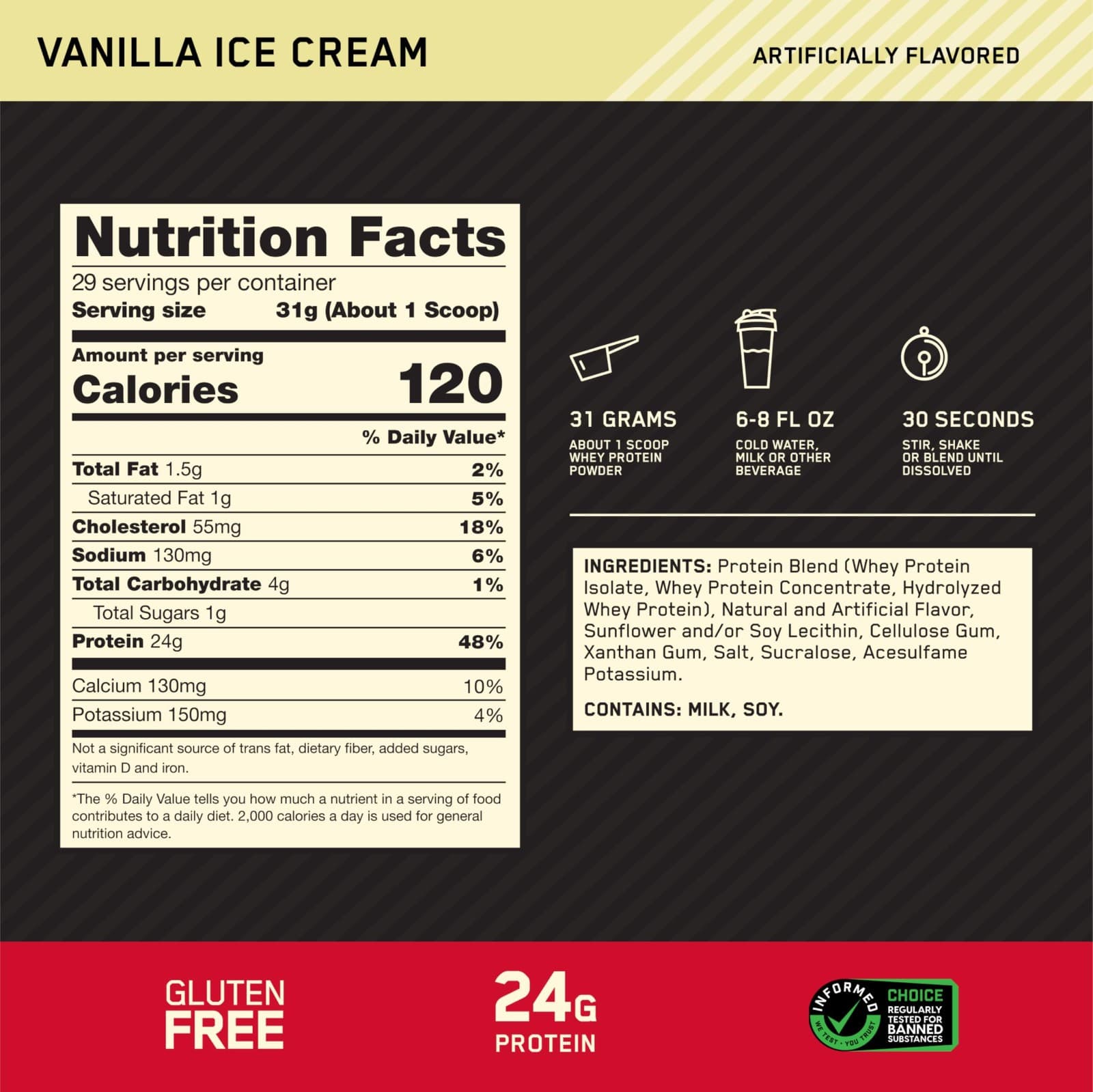 OPTIMUM NUTRITION GOLD STANDARD 100% WHEY PROTEIN 2LB Muscle Support & Recovery - Thumbnail 4
