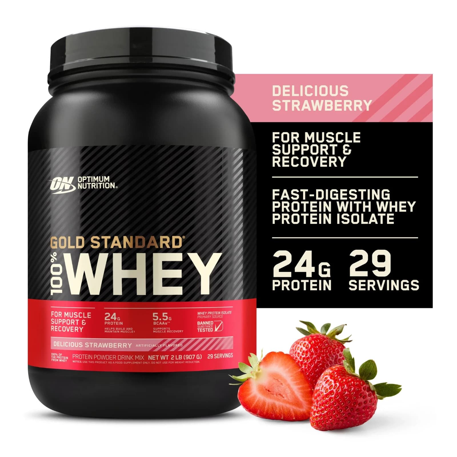 OPTIMUM NUTRITION GOLD STANDARD 100% WHEY PROTEIN 2LB Muscle Support & Recovery - Thumbnail 3