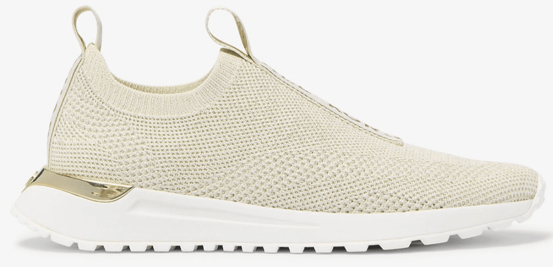 MICHAEL KORS women Bodie Knit Slip-On Sneaker stretched fabric Pale Gold 9 M - Thumbnail 2
