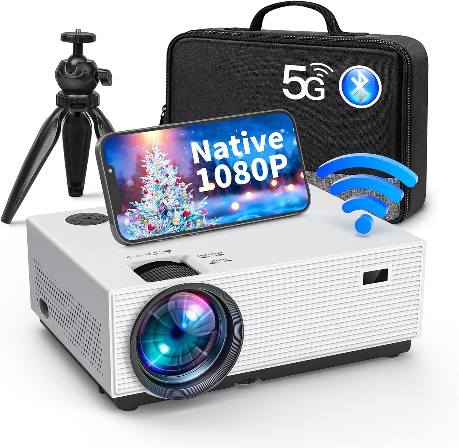 9500 Lumens Projector with 5G WiFi & Bluetooth, Native 1080P, 4K Support - Image 1
