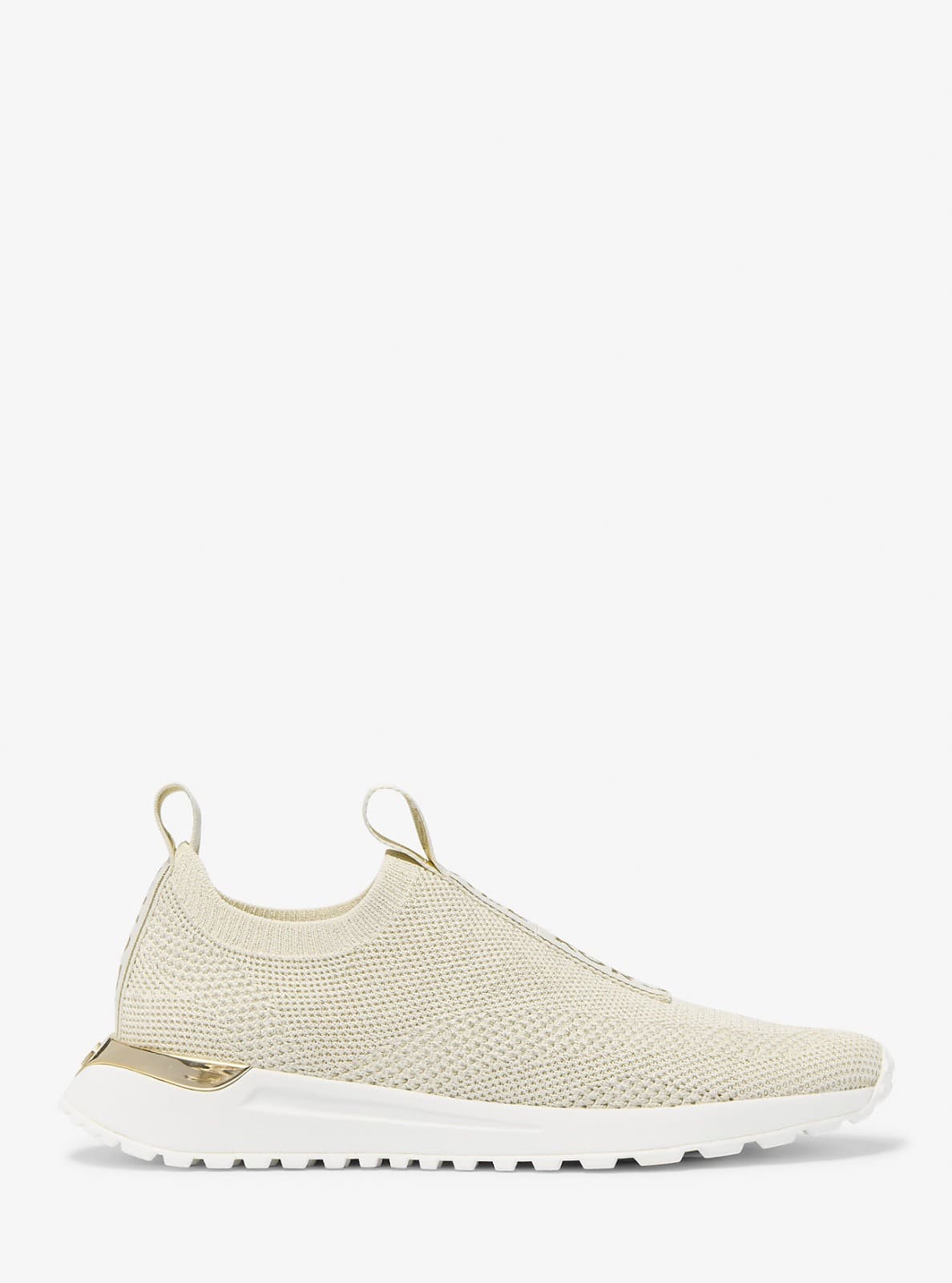 MICHAEL KORS women Bodie Knit Slip-On Sneaker stretched fabric Pale Gold 9 M - Thumbnail 5