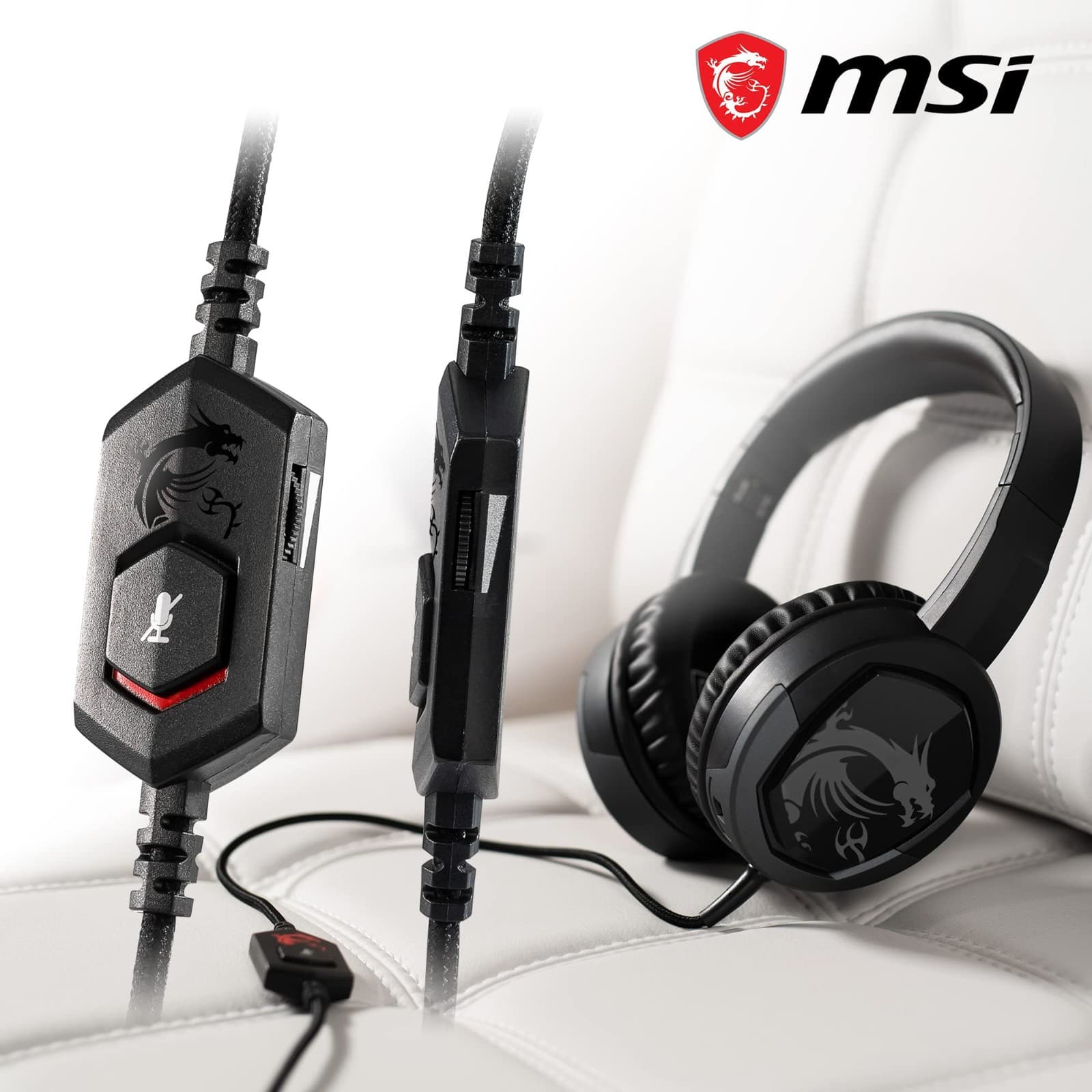 MSI GH30 V2 Detachable Mic Lightweight Foldable Gaming Headphones Headset - Thumbnail 4