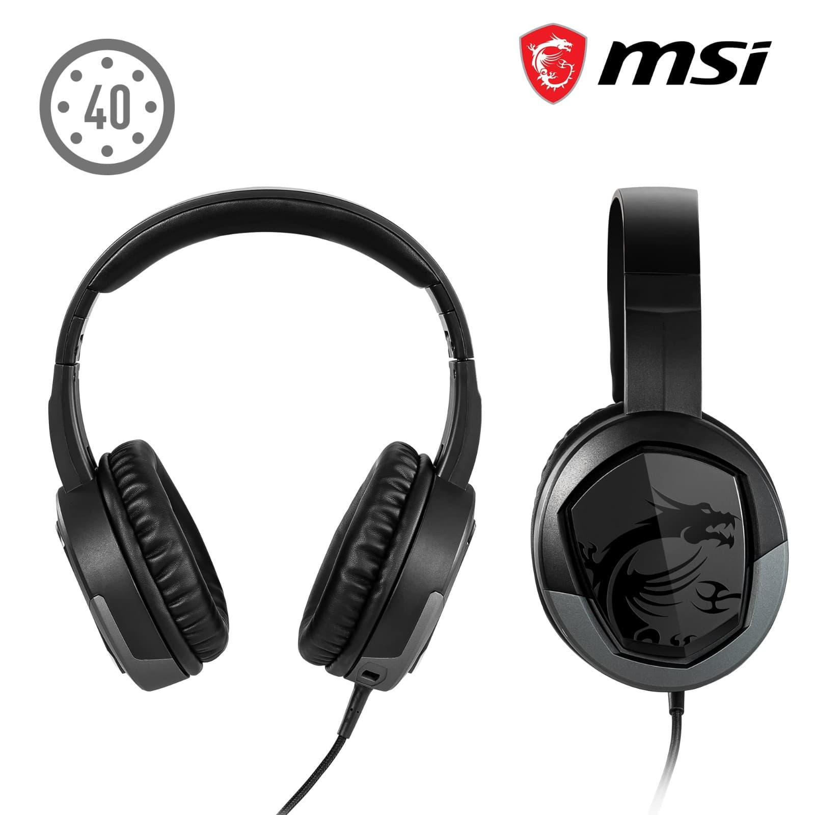 MSI GH30 V2 Detachable Mic Lightweight Foldable Gaming Headphones Headset - Thumbnail 6
