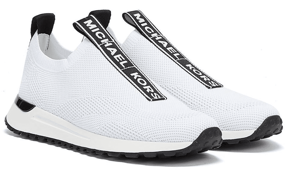 MICHAEL KORS women Bodie Knit Slip-On Sneaker stretched fabric White Size 8.5 M - Image 1