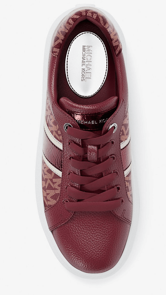 MICHAEL KORS ROMEY SIGNATURE LOGO PLATFORM SNEAKER CHERRY 8.5 NEW - Thumbnail 5