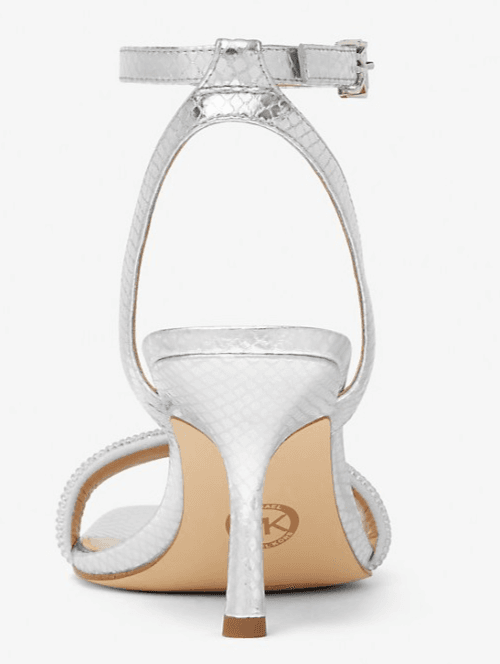 Michael Kors Carrie 75mm Rhinestone-Embellished Women's Leather Sandals Size 8.5 - Thumbnail 5