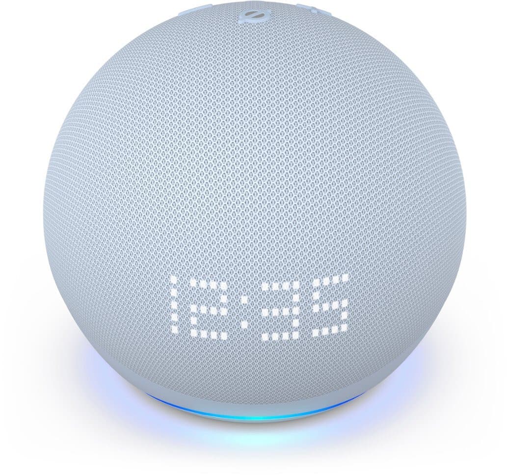 Amazon Echo Dot (5th Gen 2022) - Smart Speaker with Clock and Alexa - Glacier - Image 1