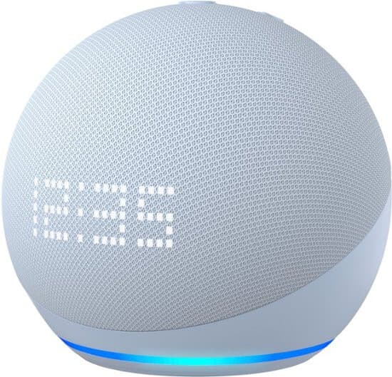 Amazon Echo Dot (5th Gen 2022) - Smart Speaker with Clock and Alexa - Glacier - Thumbnail 2