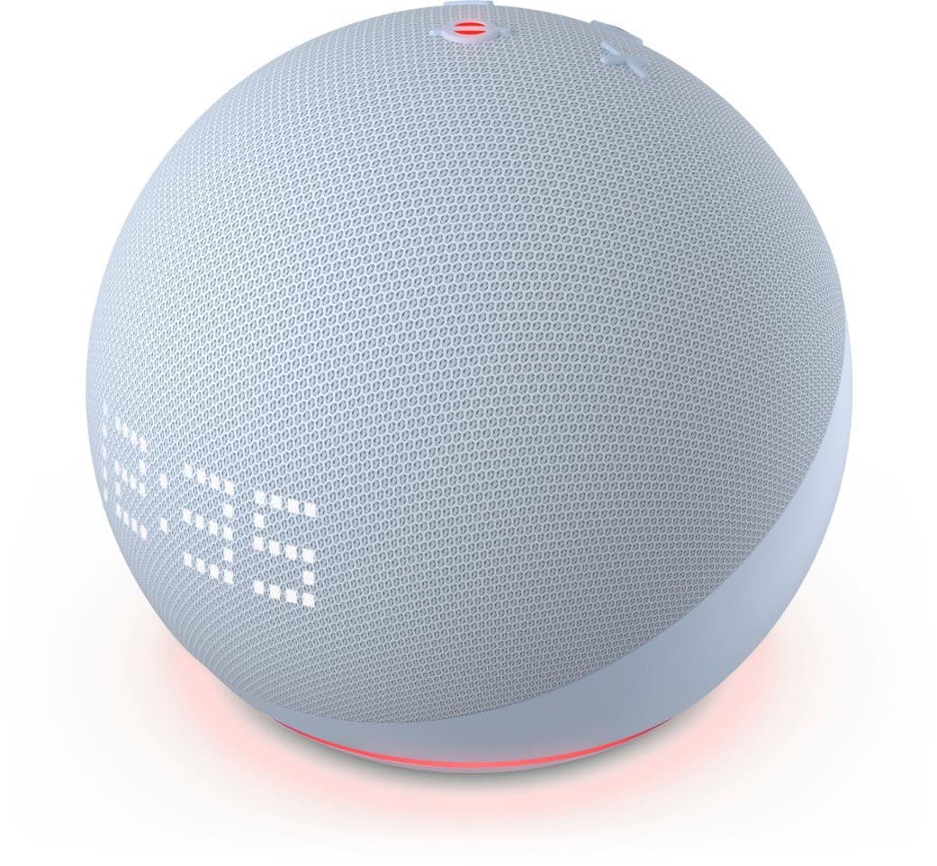 Amazon Echo Dot (5th Gen 2022) - Smart Speaker with Clock and Alexa - Glacier - Thumbnail 3