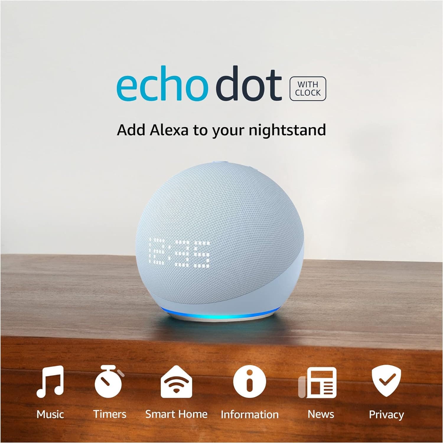 Amazon Echo Dot (5th Gen 2022) - Smart Speaker with Clock and Alexa - Glacier - Thumbnail 9