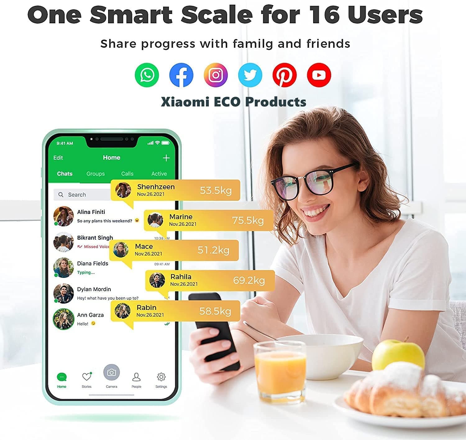YUNMAI Premium Bluetooth Smart Body Fat Scale- IOS Android Fitbit Apple Health - Thumbnail 7