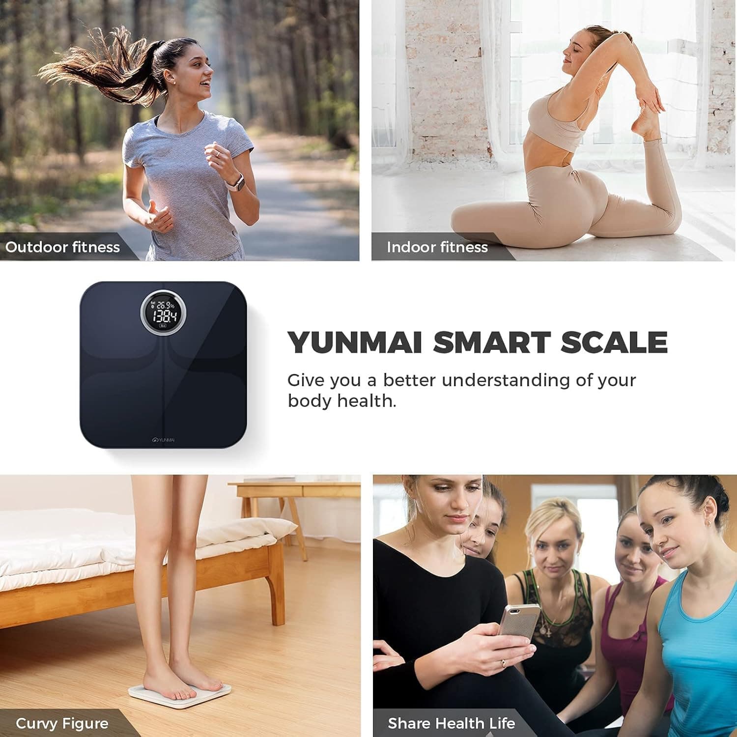 YUNMAI Premium Bluetooth Smart Body Fat Scale- IOS Android Fitbit Apple Health - Thumbnail 10
