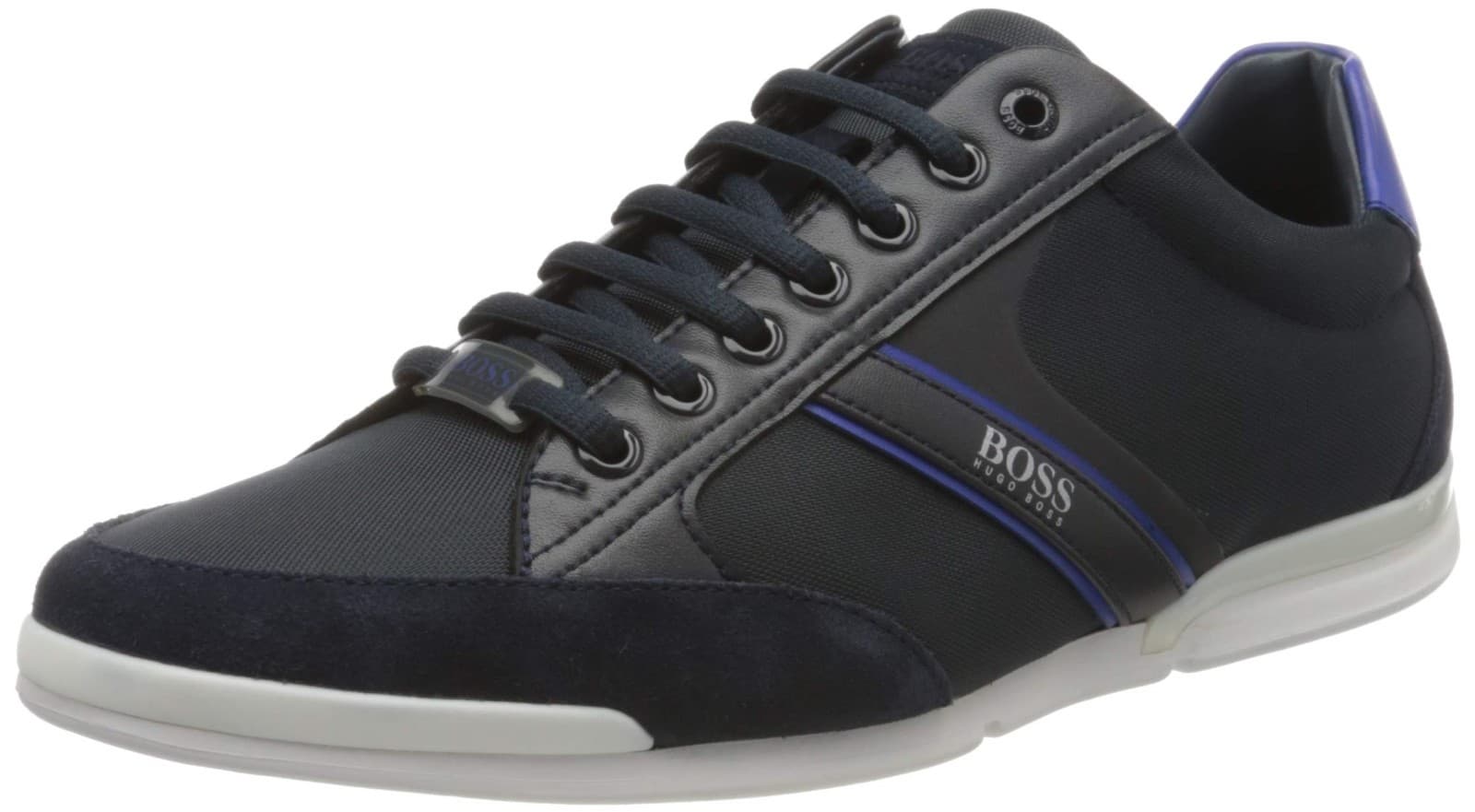 HUGO BOSS MENS BLACK BLUE SHOES MEN SATURN LOWP MX A 50471235 Size 10 M - Thumbnail 3