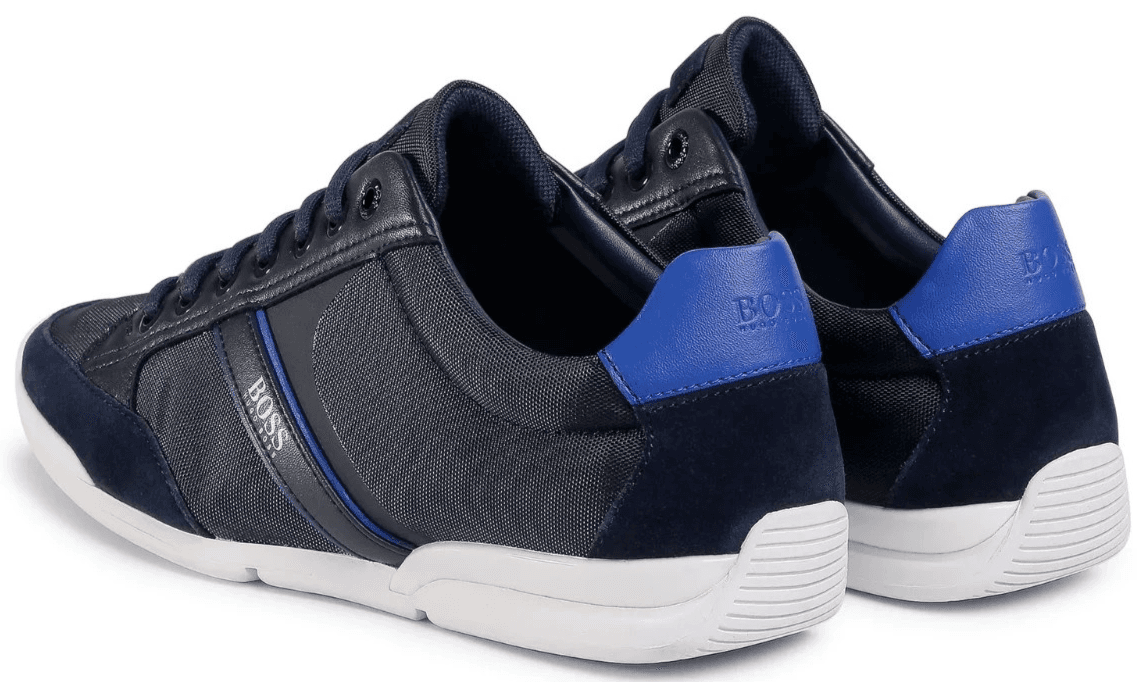 HUGO BOSS MENS BLACK BLUE SHOES MEN SATURN LOWP MX A 50471235 Size 10 M - Thumbnail 5