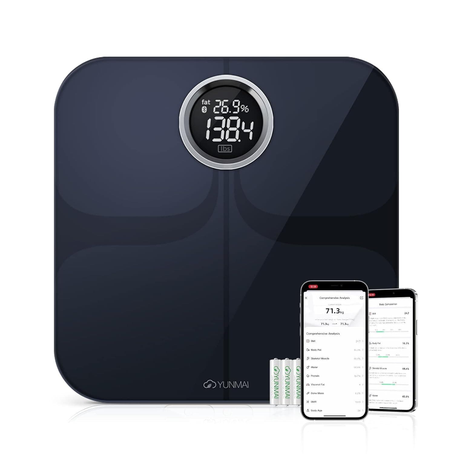 YUNMAI Premium Bluetooth Smart Body Fat Scale- IOS Android Fitbit Apple Health - Thumbnail 4