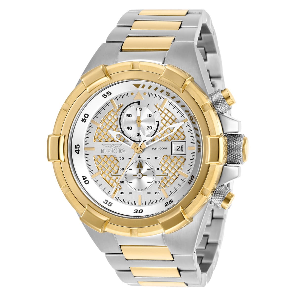 Invicta Aviator Chronograph Quartz 50.5mm. Steel. Gold Men's Watch 28120 - Image 1