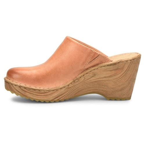 BORN Clogs Natalie Tan Brown Leather Women Sz 10 M Slip-On Mule Wedge - Thumbnail 3
