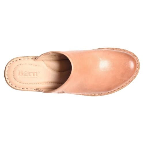 BORN Clogs Natalie Tan Brown Leather Women Sz 10 M Slip-On Mule Wedge - Thumbnail 5