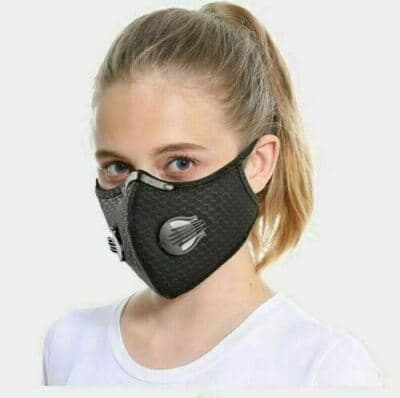 Cycling Face Mask with Activated Carbon Filter Valves Sports Reusable 1 & 2 Pack - Thumbnail 5