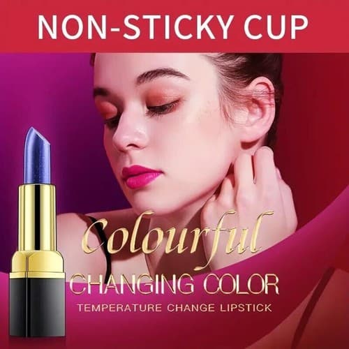 Blue-Rose Temperature Changing Lipstick, Moisturizer Hydrating Blue to pink - Thumbnail 4
