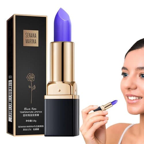 Blue-Rose Temperature Changing Lipstick, Moisturizer Hydrating Blue to pink - Thumbnail 8
