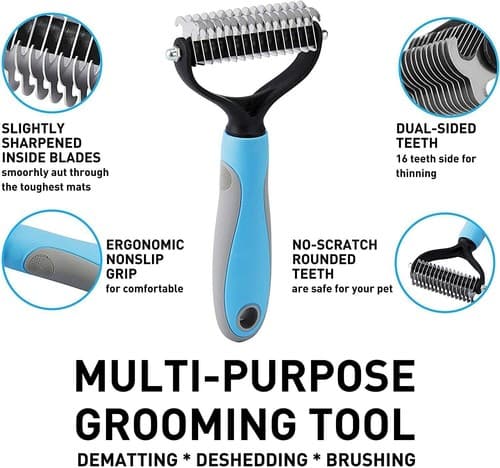 Undercoat Rake Pet Dog Cat Grooming Brush Long Haired Dematting Deshedding Tool - Thumbnail 4