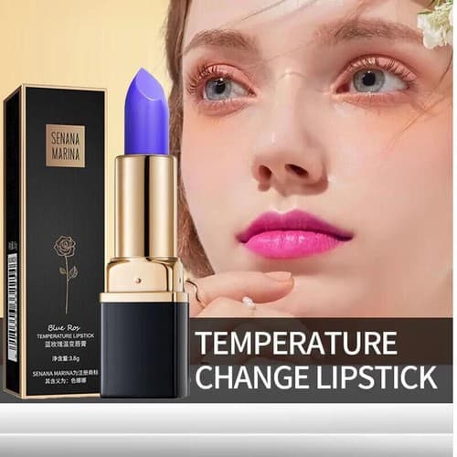 Blue-Rose Temperature Changing Lipstick, Moisturizer Hydrating Blue to pink - Image 1