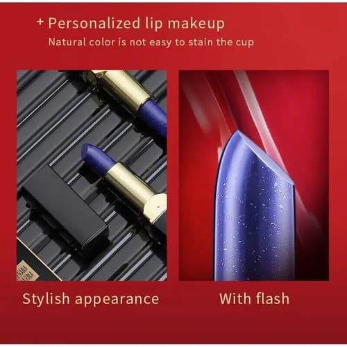 Blue-Rose Temperature Changing Lipstick, Moisturizer Hydrating Blue to pink - Thumbnail 6