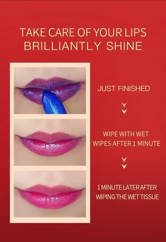 Blue-Rose Temperature Changing Lipstick, Moisturizer Hydrating Blue to pink - Thumbnail 9