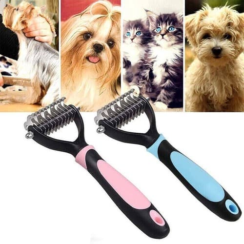 Undercoat Rake Pet Dog Cat Grooming Brush Long Haired Dematting Deshedding Tool - Image 1