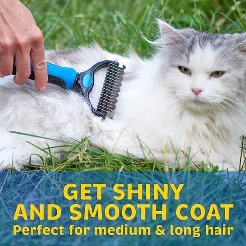 Undercoat Rake Pet Dog Cat Grooming Brush Long Haired Dematting Deshedding Tool - Thumbnail 6