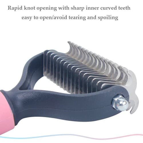 Undercoat Rake Pet Dog Cat Grooming Brush Long Haired Dematting Deshedding Tool - Thumbnail 10