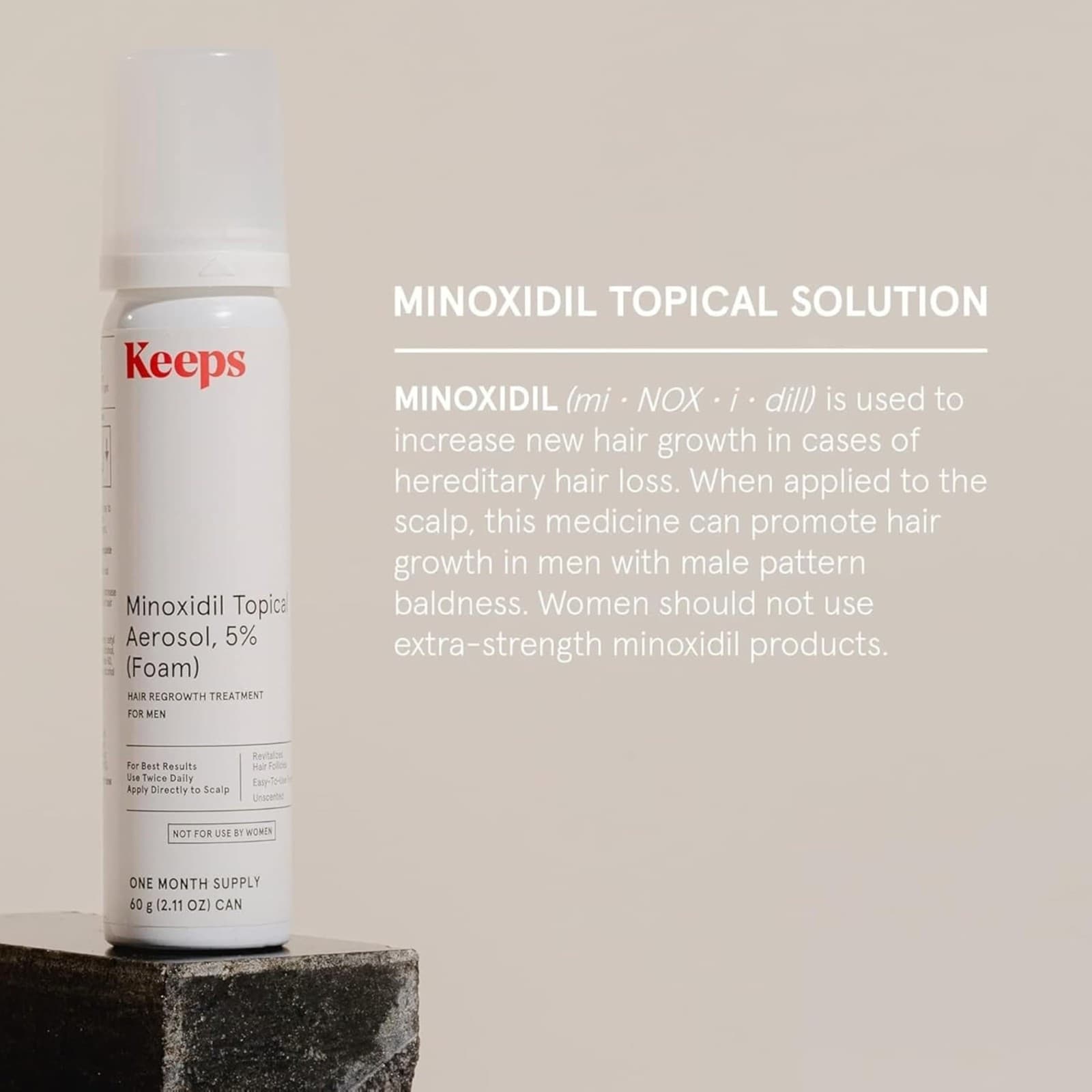 Keeps Minoxidil Hair Loss Aerosol Foam 5% Hair Growth Treatment 6 Month Supply - Thumbnail 4