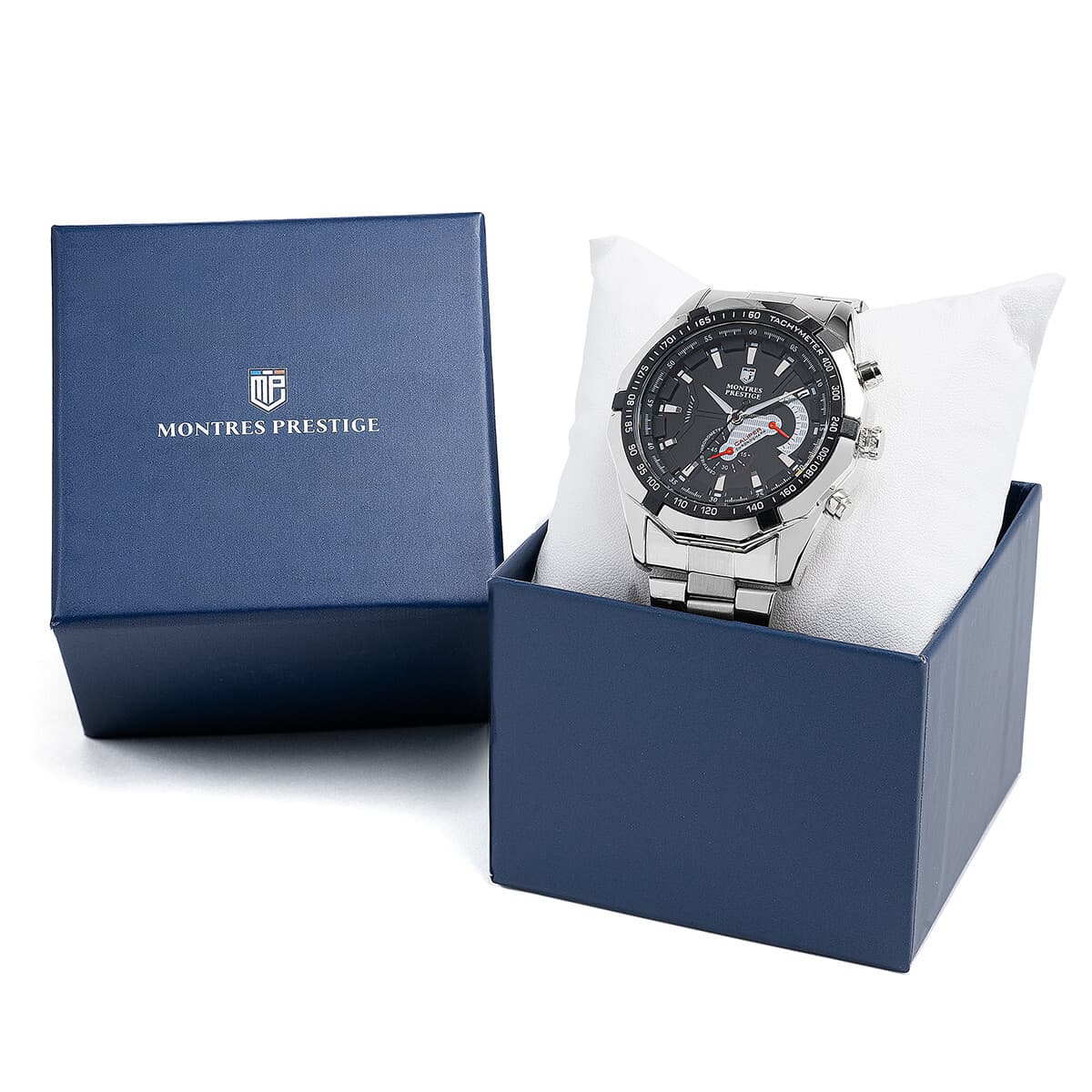 Invicta x Montres Prestige Men’s 46mm Watch Silver Black Dial Stainless Steel - Thumbnail 2