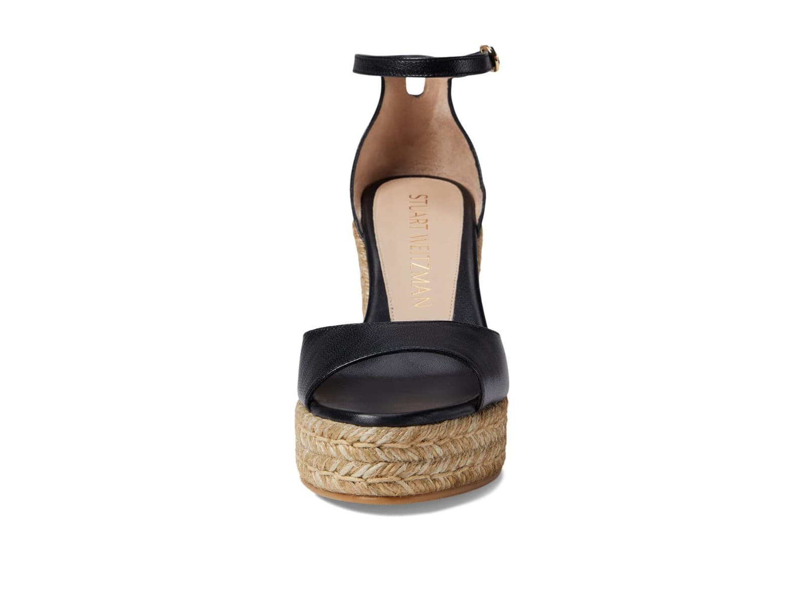 Stuart Weitzman Nudist Espadrille Wedge Sandal Black Size 8C Wide - Thumbnail 4