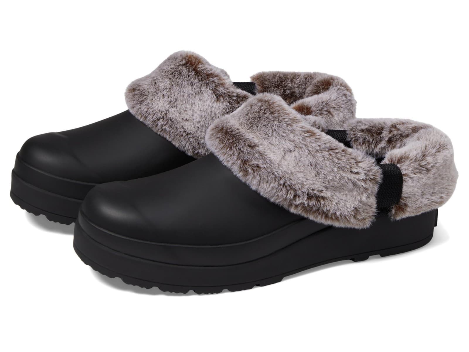 Hunter Play Faux Fur Women’s Clogs Slides Black US 8 - Image 1