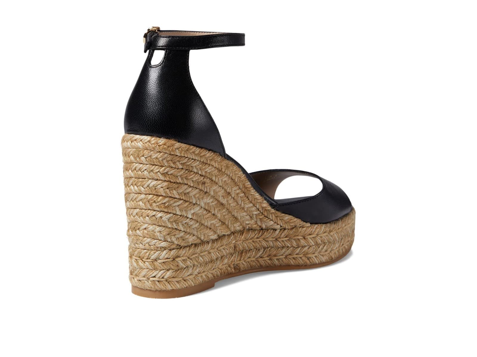 Stuart Weitzman Nudist Espadrille Wedge Sandal Black Size 8C Wide - Thumbnail 5