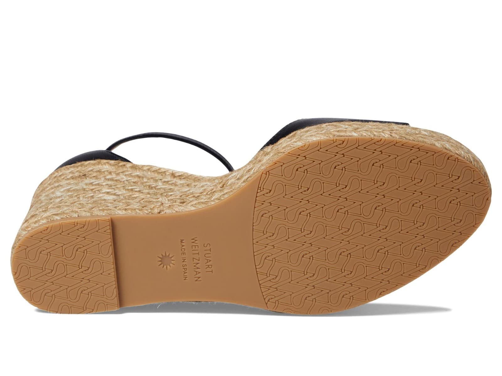 Stuart Weitzman Nudist Espadrille Wedge Sandal Black Size 8C Wide - Thumbnail 6