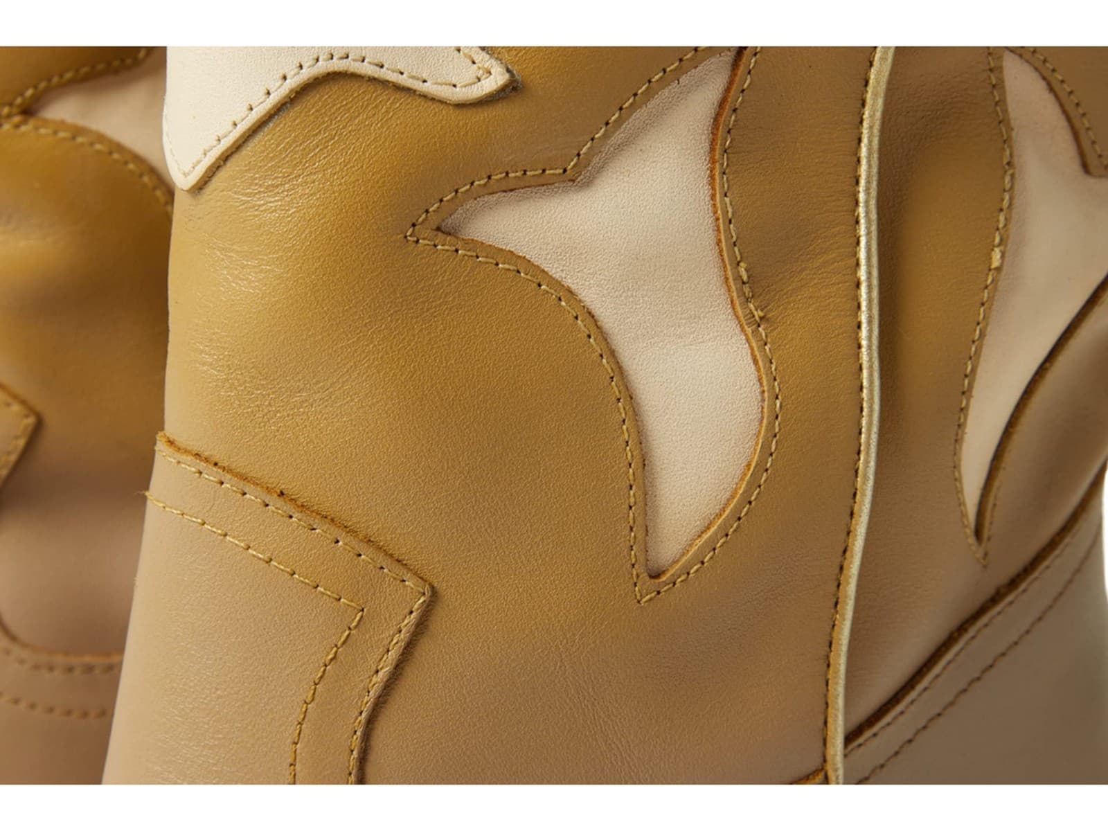 42 GOLD Women's Boots snipped toe Leather Bartlett Camel Block Heels 8.5 M - Thumbnail 6