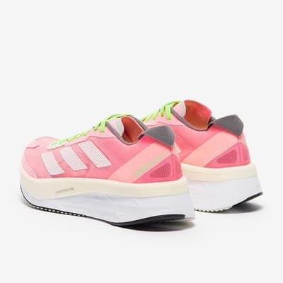 adidas Adizero Boston 11 Women Running shoes Beam Pink/White/Beam Green 8 B - Thumbnail 4