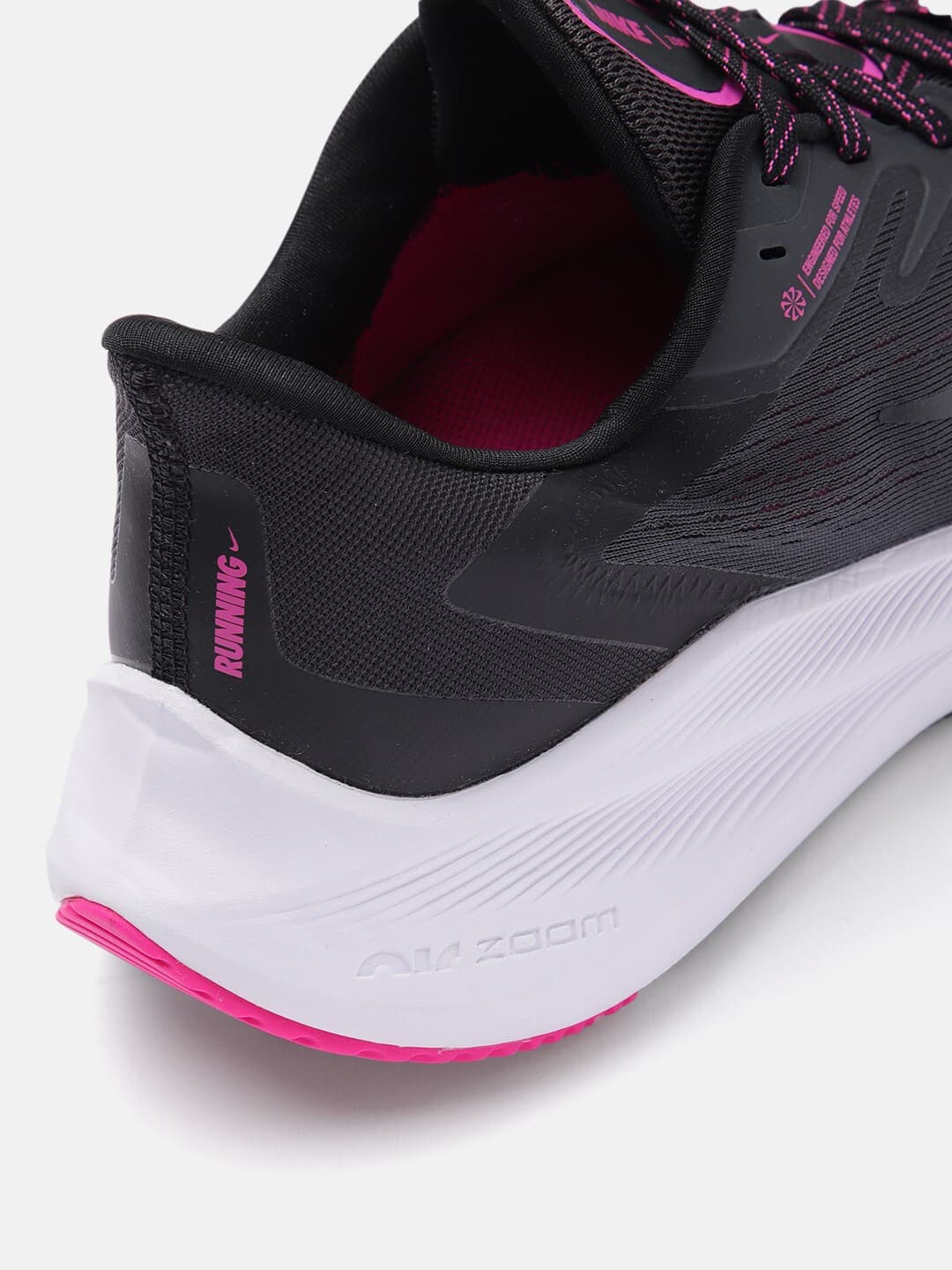 Nike Women's Zoom Winflo 7 Dark Grey/Black/Fire Pink Running Shoes-Size 9.5 - Thumbnail 4
