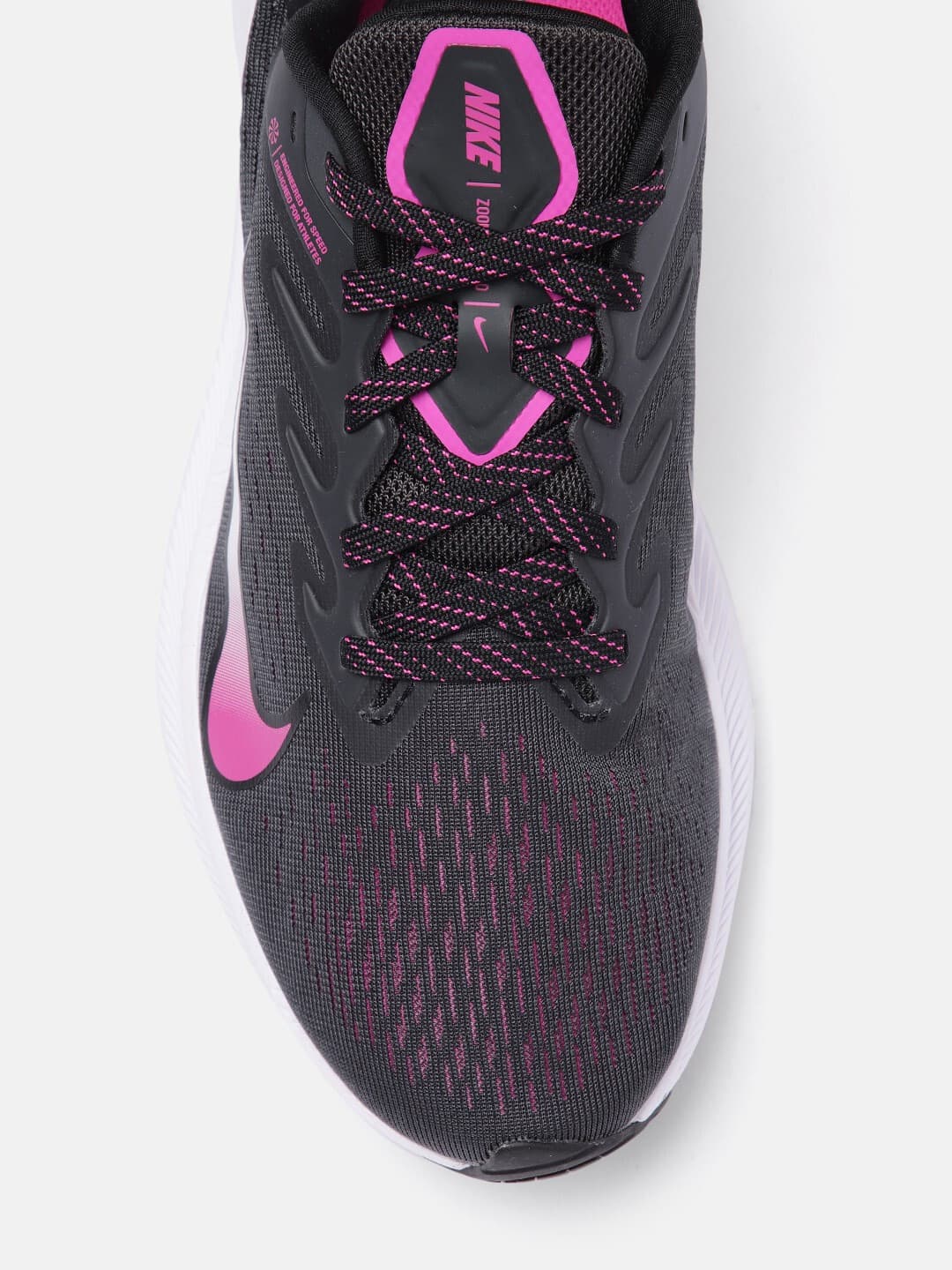 Nike Women's Zoom Winflo 7 Dark Grey/Black/Fire Pink Running Shoes-Size 9.5 - Thumbnail 5