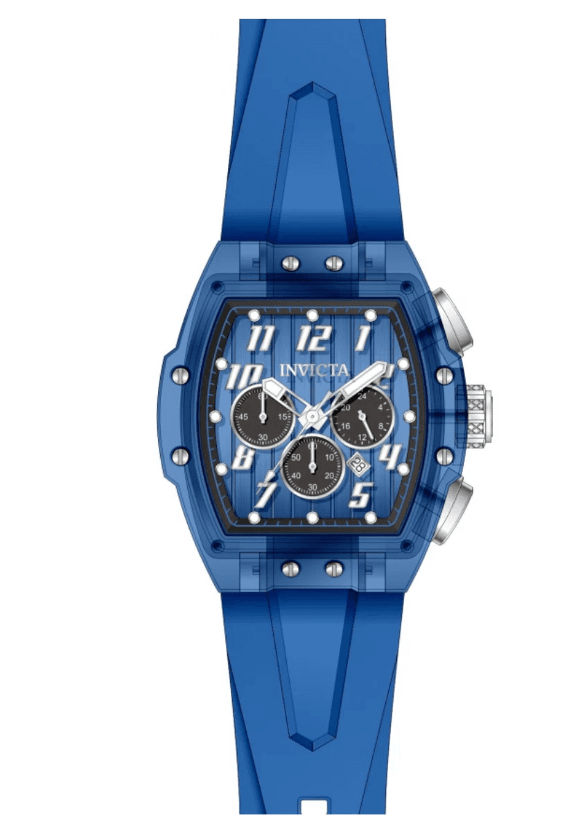 Invicta Men Watch S1 Rally Anatomic 47mm Quartz Chronograph Blue Silicone Strap - Thumbnail 5