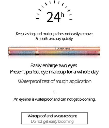 4D Set Mascara And Eyeliner Waterproof Liquid Black Long Lasting Quick Drying - Thumbnail 5